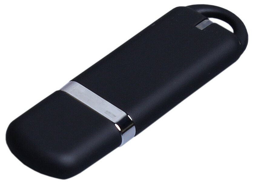 Классическая флешка soft-touch с закругленными краями (32 Гб / GB USB 3.0 Черный 005 Flash drive Memo PL380)