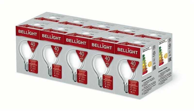 Лампы Bellight дшмт, E14, дневной белый свет, 40Вт, 230В, 10 шт
