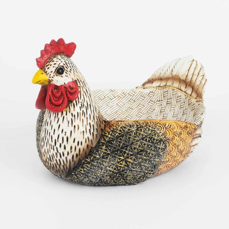 Конфетница, Kuchenland, 25х17 см, полирезин, цветная, Курица, Natural Easter