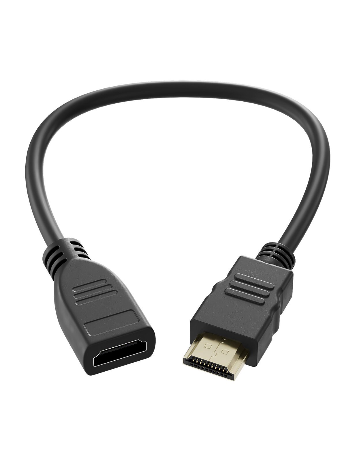 Кабель удлинитель GSMIN C80 HDMI (F) - HDMI (M) 1080p 0.3м (Черный)
