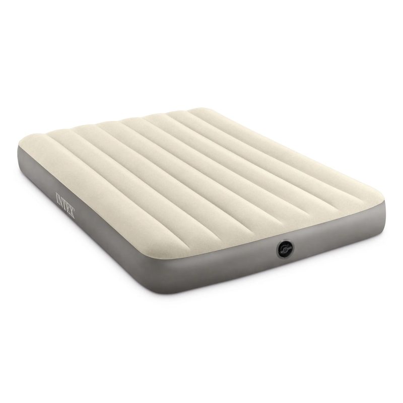 Матрас надувной Intex 64102 Deluxe Single-High, 137x191x25 см, нагрузка до 273 кг, винил с бархатом, бежевый