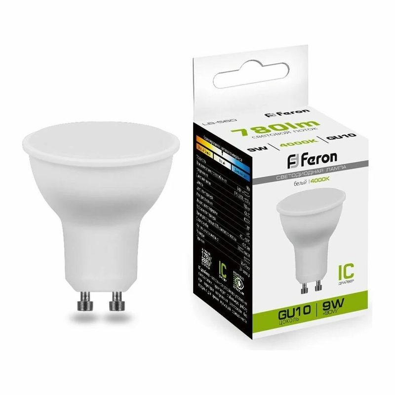 Светодиодная лампа FERON 9W 230V GU10 4000K, LB-560 25843 от ELEMENTX