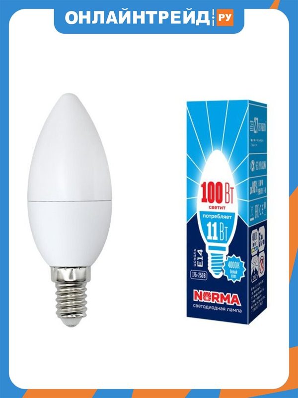 Светодиодная лампа Volpe LED-C37-11W/NW/E14/FR/NR