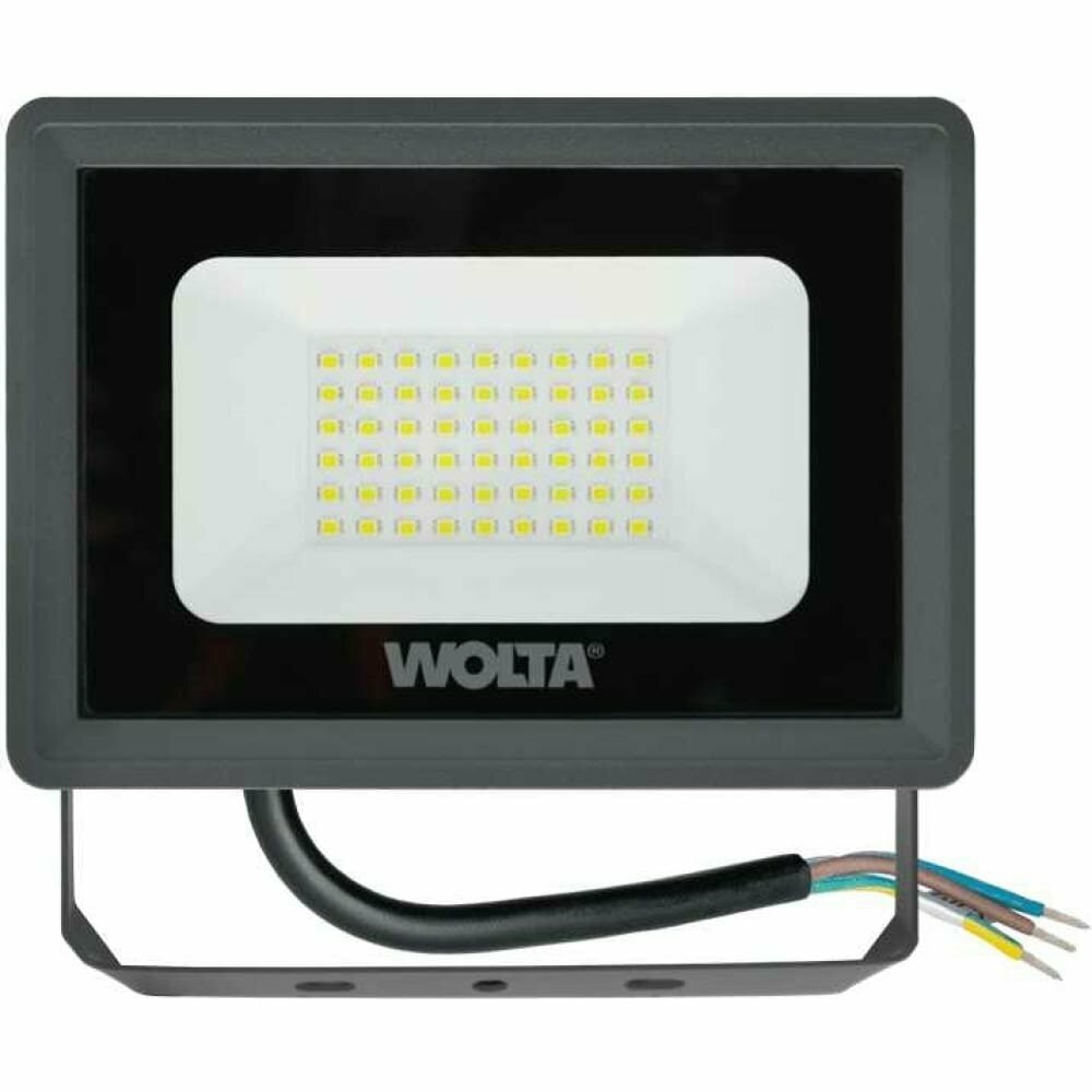 Светодиодный прожектор Wolta 5700K, Холодный свет, 50Вт, светодиоды SMD, IP65, цвет серый WFL-50W/06