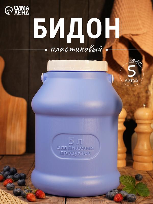 Бидон пластиковый Martika «Просперо», 5 л, с крышкой, фиолетовый