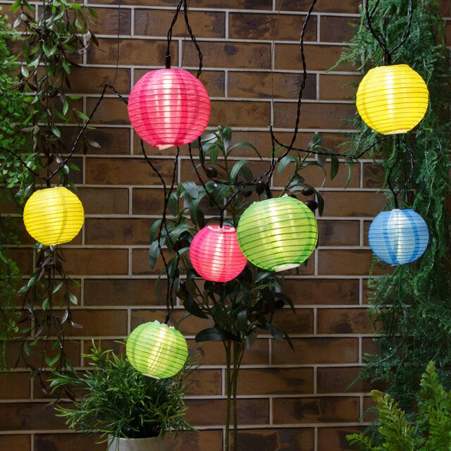 Светодиодная гирлянда Китайские Фонарики - Bright Carnival 9.5 м, 20 LED, черный ПВХ, IP44, Kaemingk (Кейминг), 895400