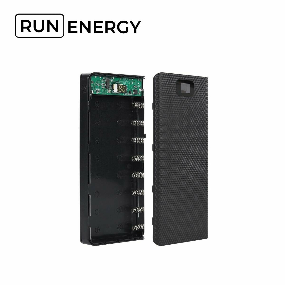 Корпус Run Energy, для Power Bank, с ЖК-дисплеем и фонариком