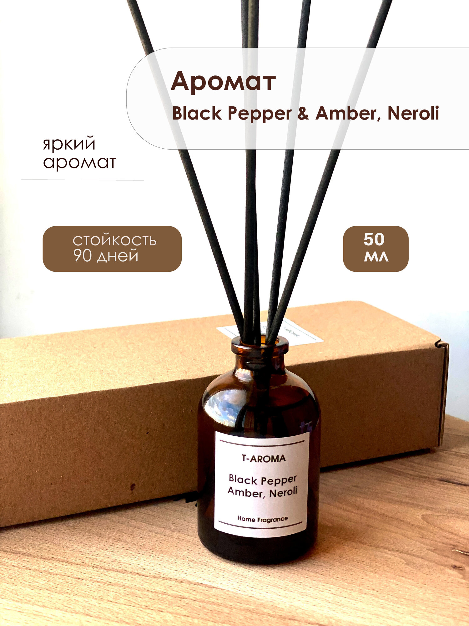 Диффузор для дома запах Блэк Пеппер, Амбра, Нероли. Black pepper