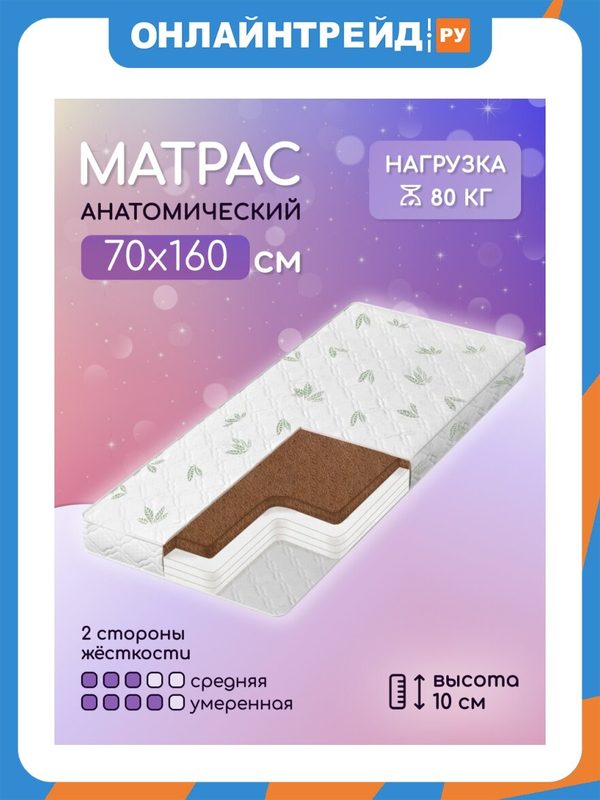 Матрас Капризун Струтто с кокосом 70х160х11 см