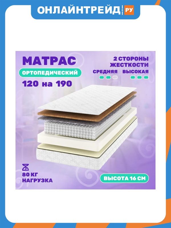 Матрас Капризун Микс Хард Люкс Плюс 120х190х16 см