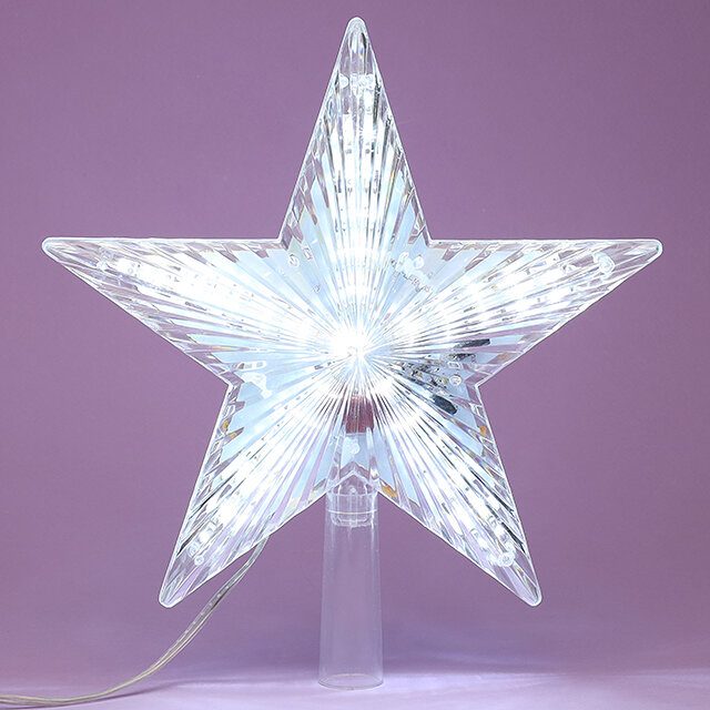 Светящаяся звезда на елку Starry Shine 21 см, 31 холодная белая LED лампа, Snowhouse (Сноухаус), ST31-W