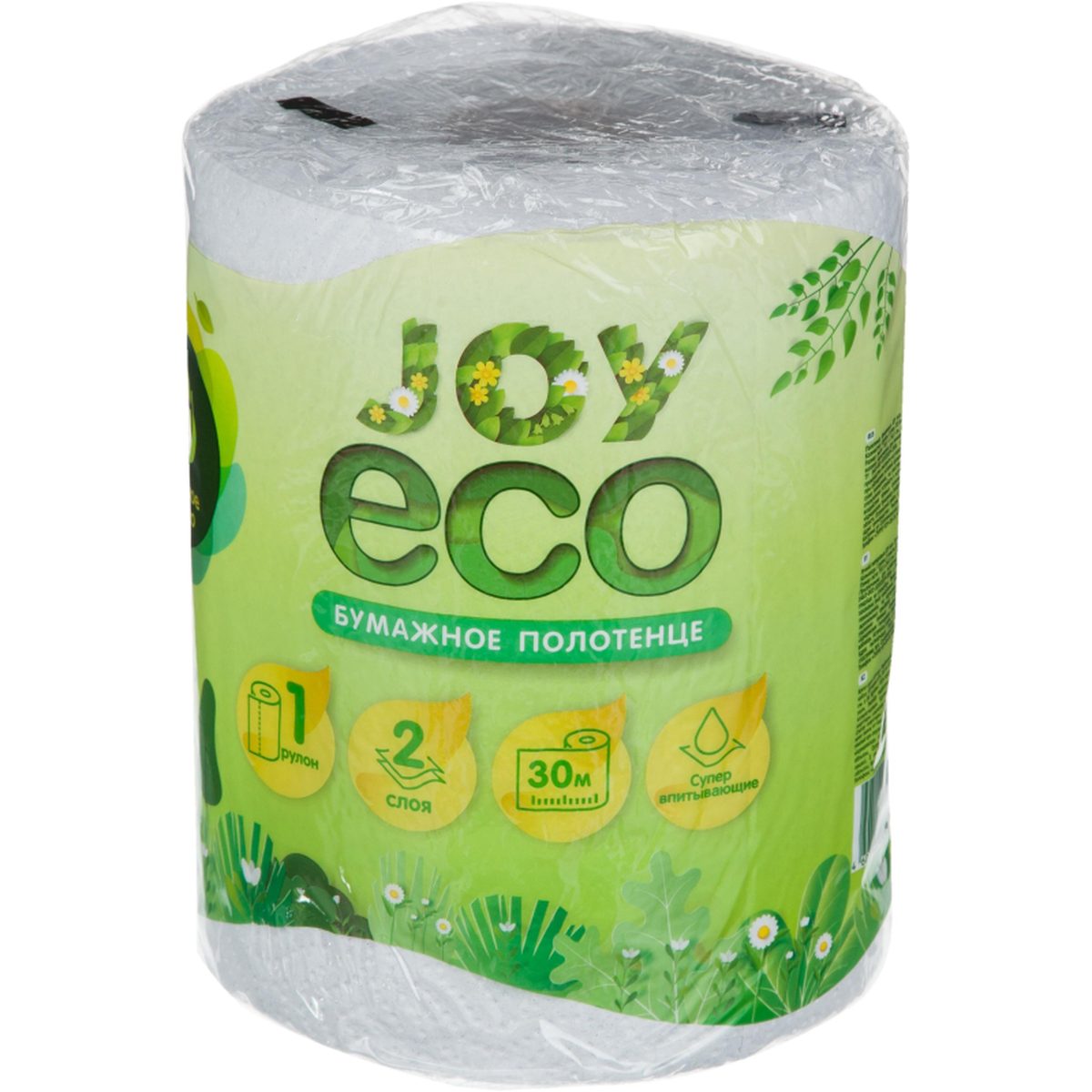 Полотенца бумажные 2-слойные Joy Eco, рулонные, 30м, 1 рул/уп (492466)