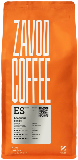 Кофе Бразилия Basic от ZAVOD COFFEE, 100% арабика, 1 кг, в зернах