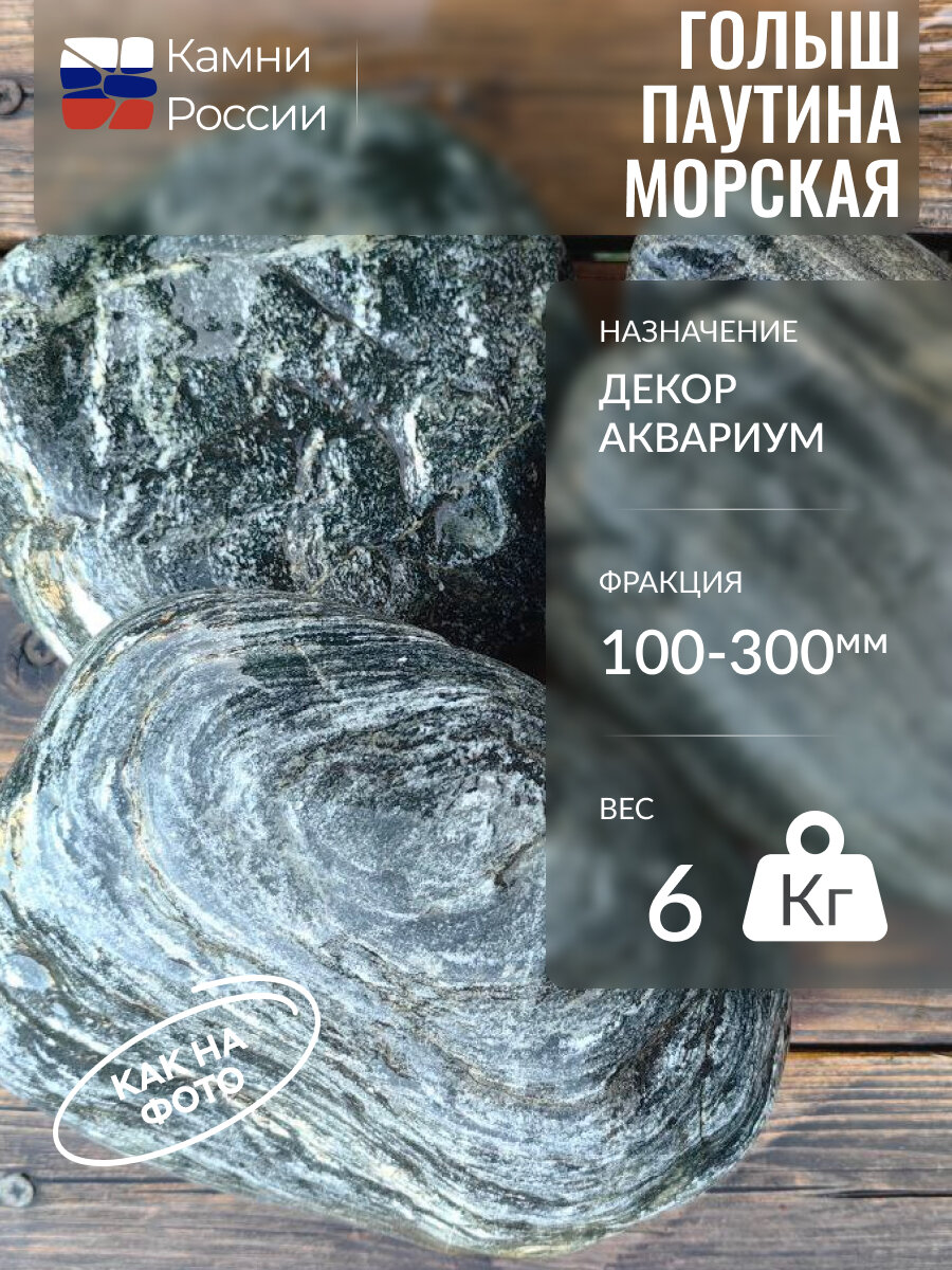 Грунт для аквариума, Голыш паутина морская,100-300мм,6 кг