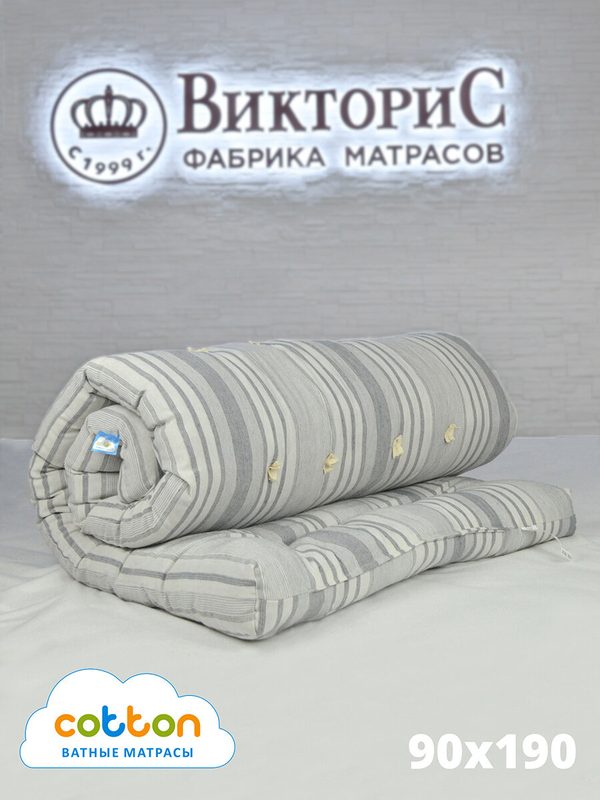 Матрас ватный ВикториС ТИК 90x190 см