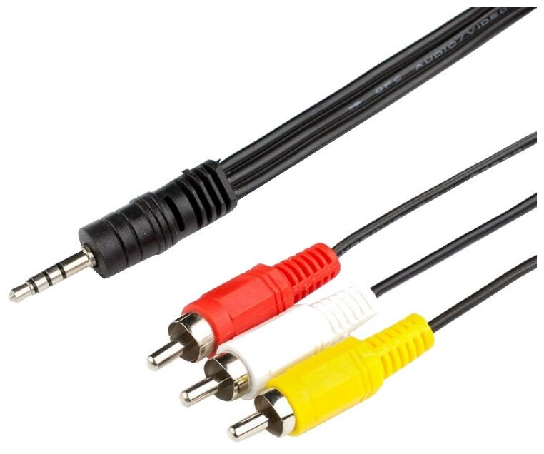 Кабель Atcom 3RCA - jack 3.5 mm (AT7320), 1.8 м, черный