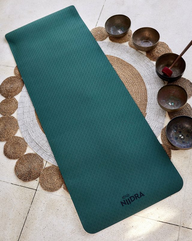 Коврик для йоги и фитнеса NiiDRA Basic, зелено-оливковый цвет, 6 мм