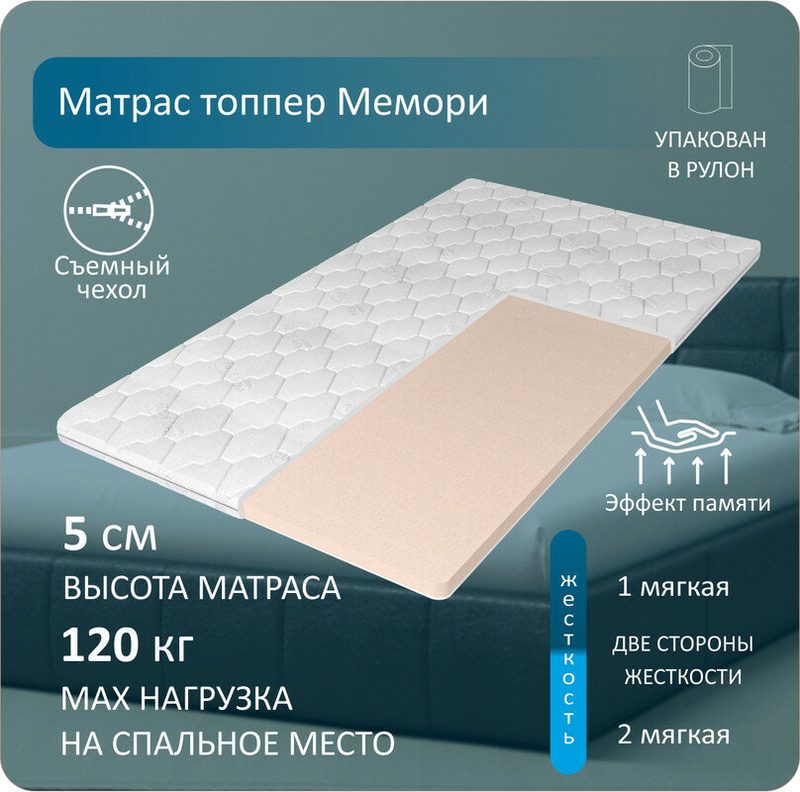 Топпер-наматрасник "Мемори" Anriz, анатомический, с эффектом памяти, 160x200см