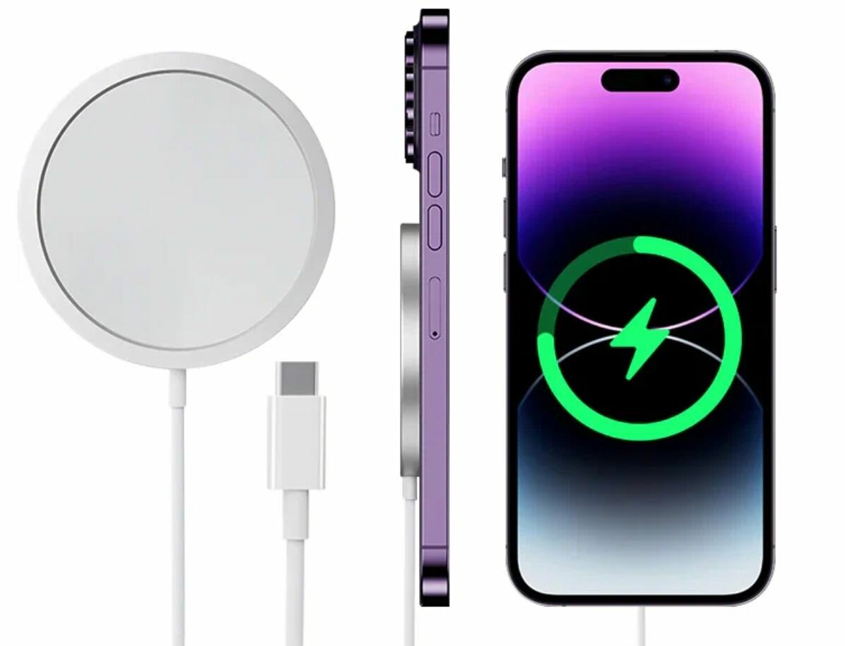 Беспроводное зарядное устройство Magnetic Charger 15w для iPhone 18 17 16 15 14 13 12 11 XS XR X / Магнитная зарядка для iPhone и AirPods