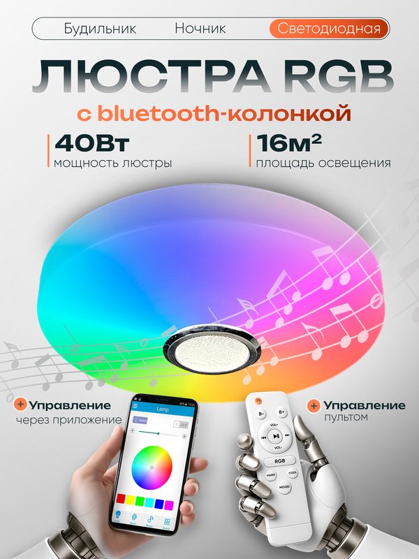 WEDO LIGHT Люстра с музыкальной колонкой и RGB подсветкой для детской комнаты