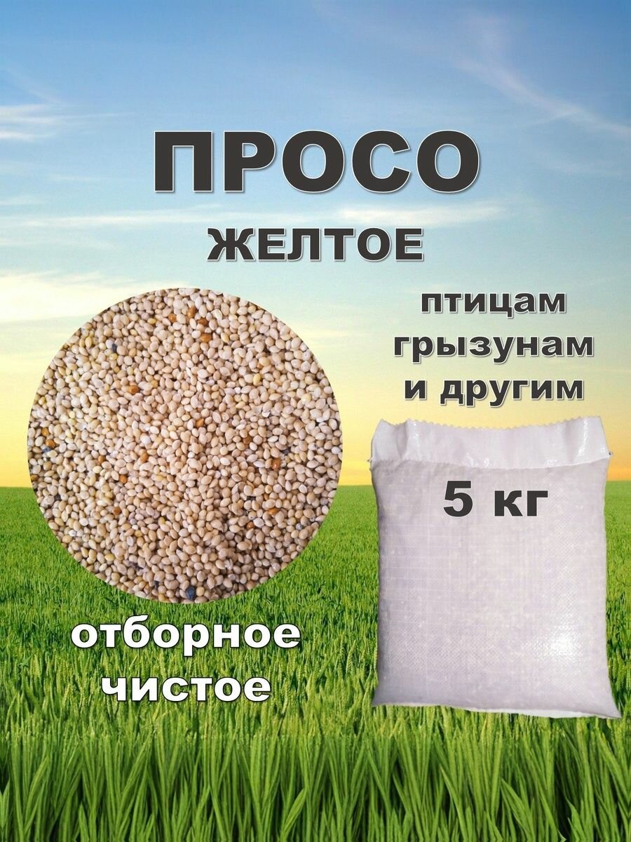 Корм для птиц и грызунов Просо желтое, 5 кг