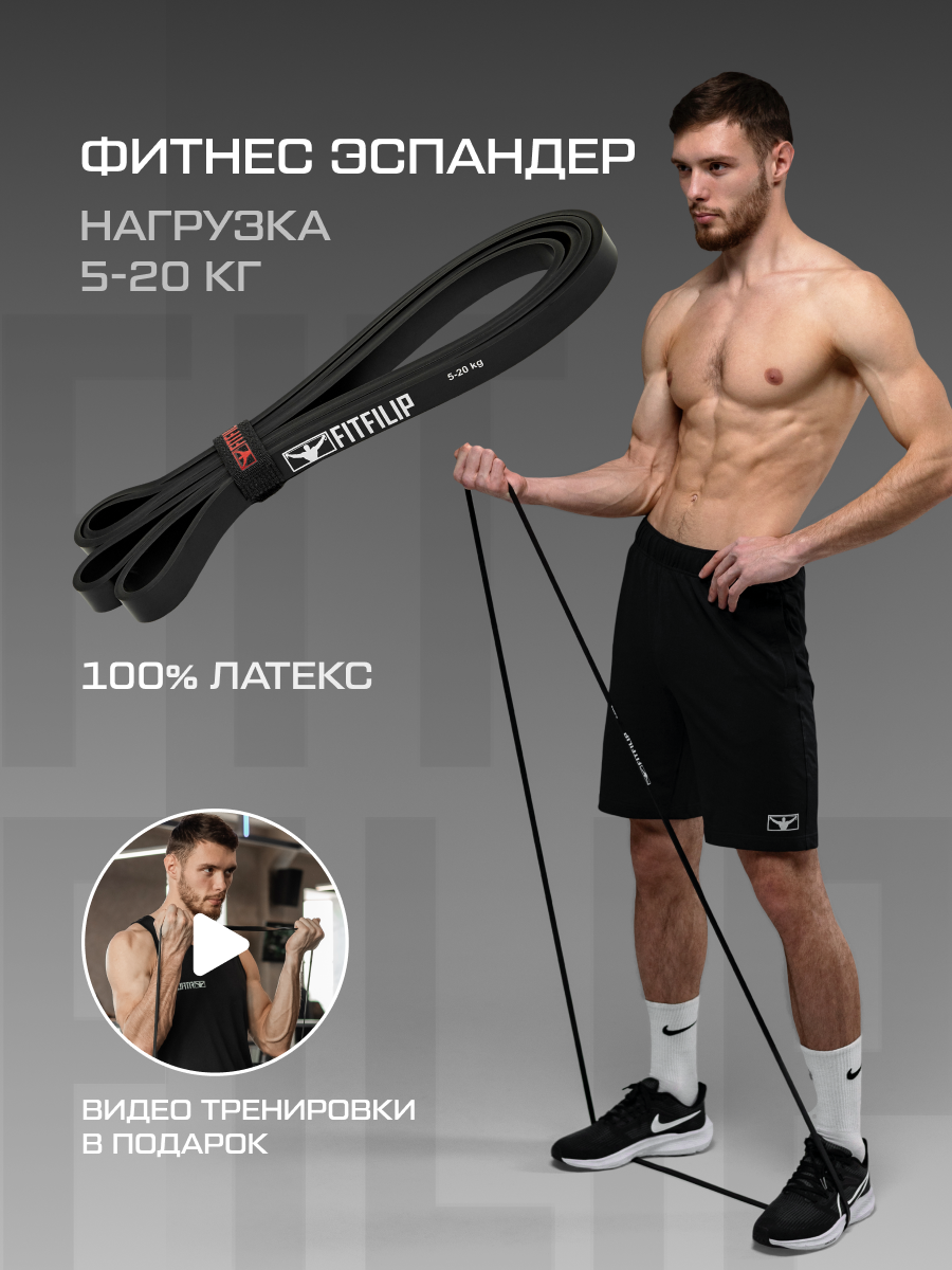 Фитнес резинка FITFILIP, эспандер для подтягиваний, лента для тренировки, резинки для йоги и пилатеса