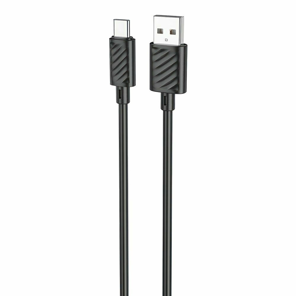 USB кабель HOCO X88 Gratified Type-C, 3А, 1м, PVC (черный)