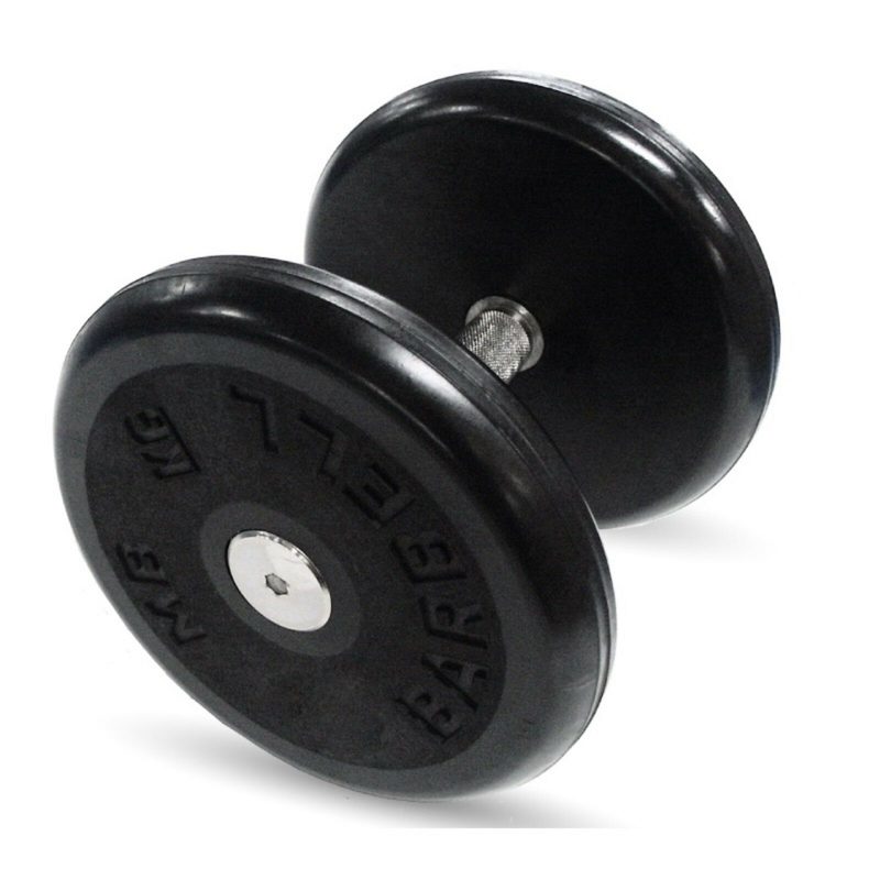 Гантель MB Barbell MB-FdbEM-B9, 9 кг, неразборная, вращающаяся ручка, гальваническое покрытие, хват 30 мм, черный