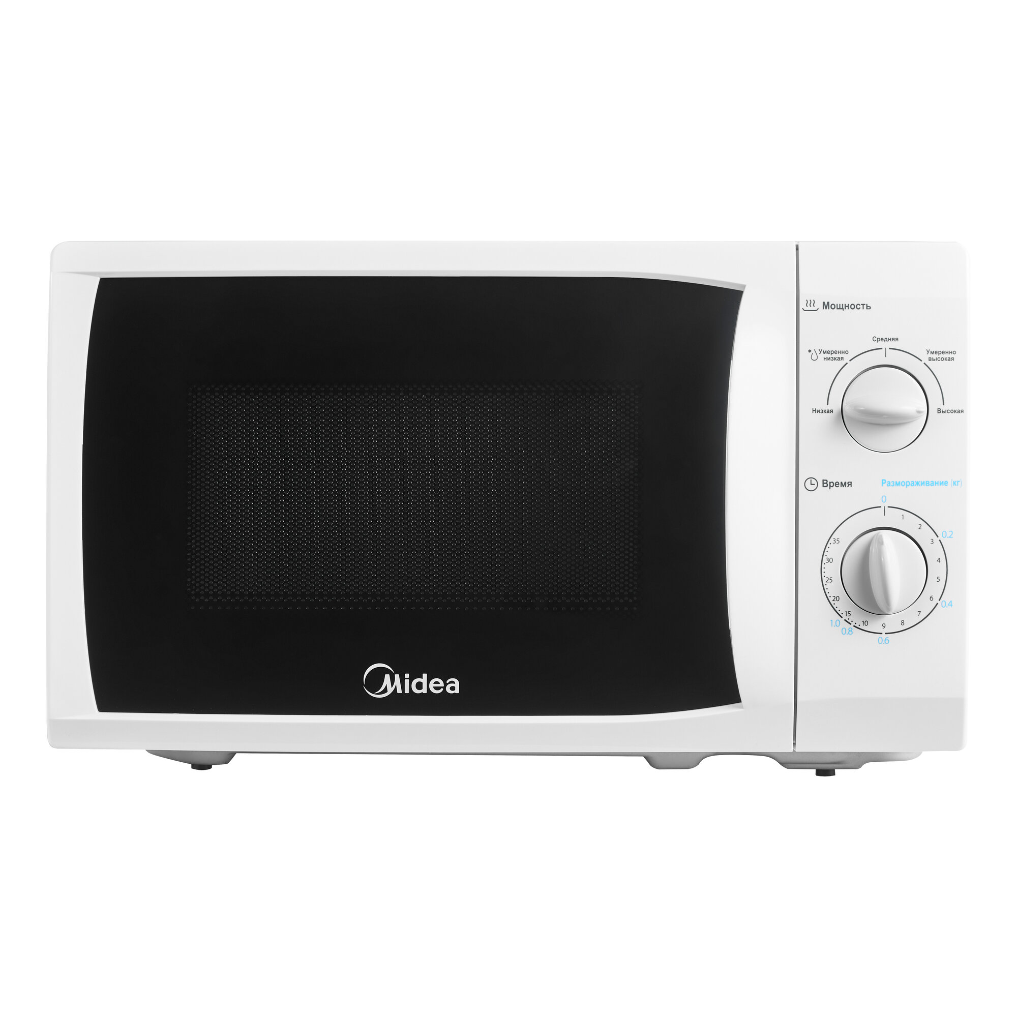 Микроволновая печь Midea MM720CFB, 20 литров, эмаль, поворотные переключатели, подсветка камеры, 1050Вт