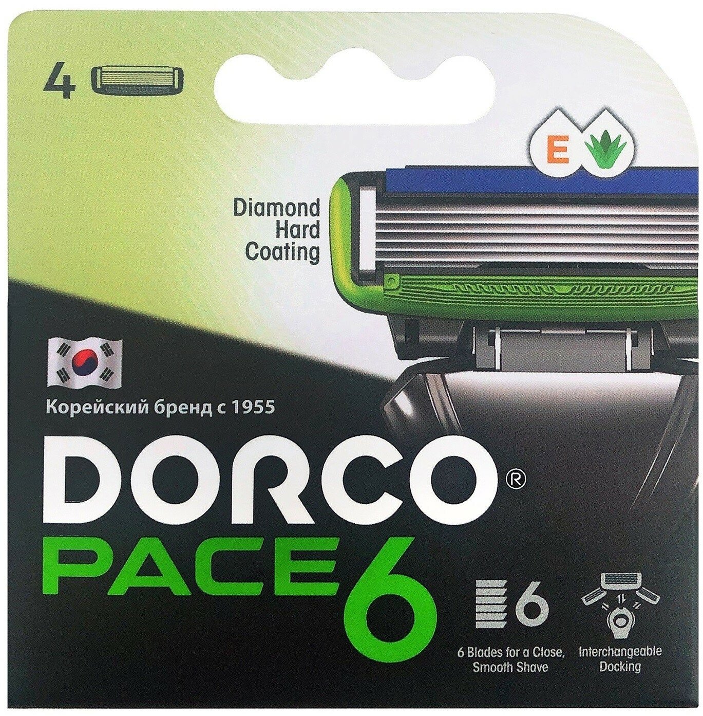 DORCO Kассеты для бритья Dorco Pace 6, 4 шт.