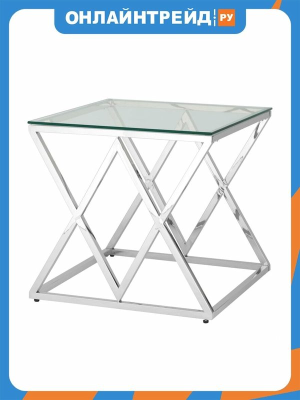 Стол журнальный Stool Group стул груп 55*55 инсигния, прозрачное стекло, сталь