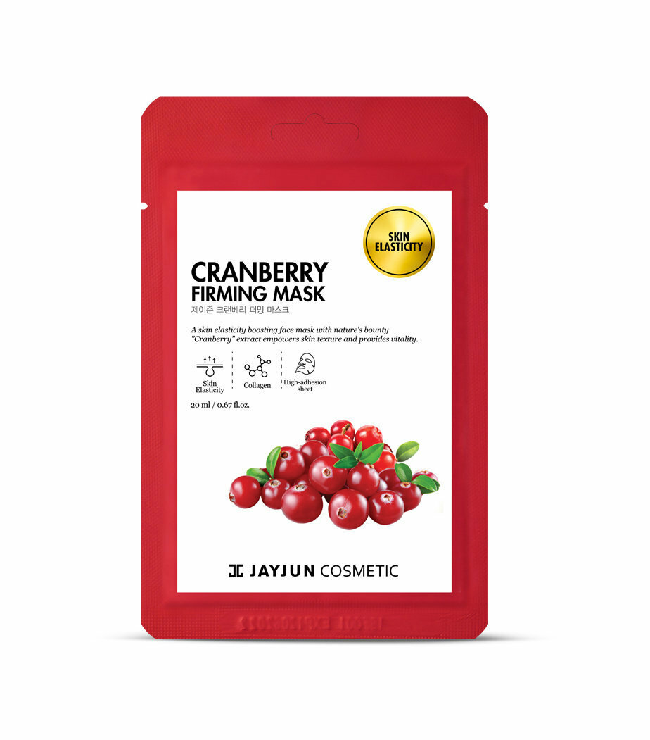 JayJun Cranberry Firming Mask Маска тканевая для лица тонизирующая с клюквой, 20м