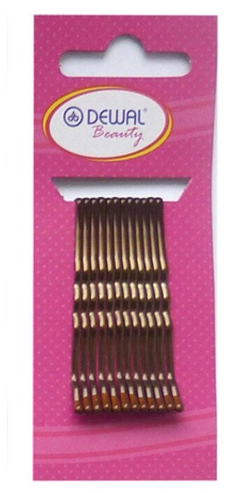 Dewal Beauty невидимки волна, 12 шт, 50 мм, металл, цвет коричневый (N-12BRONZ)