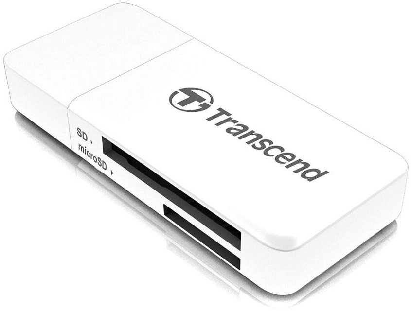 Карт-ридер Transcend RDF5 USB3.1 Gen 1, белый, для SD, SDHC, SDXC, microSD, microSDHC