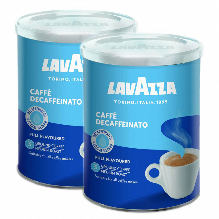 Lavazza Decaf кофе молотый 250 г жестяная банка(упак 2 шт) (1107)