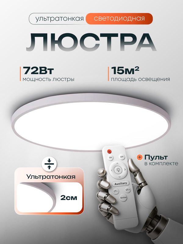 WEDO LIGHT Люстра потолочная светодиодная с пультом для спальни, кухни, гостиной
