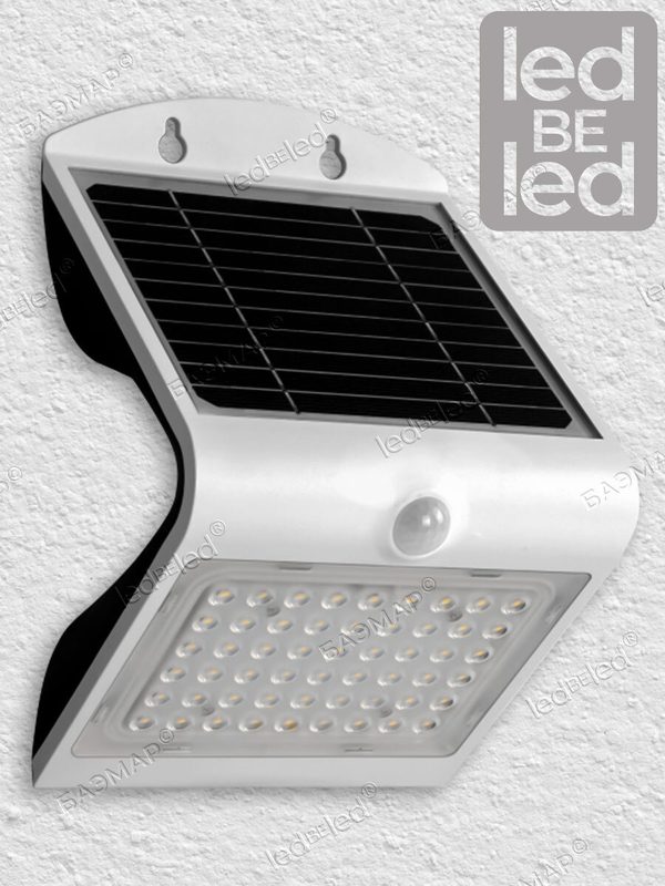 Уличный светильник на солнечной батарее с датчиком движения и света ledBEled 4W 500LM 6000К/6000К, настенный светодиодный фонарь