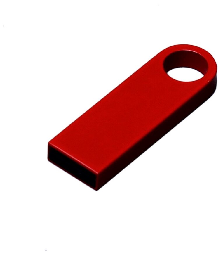 Компактная металлическая флешка с круглым отверстием (8 Гб / GB USB 2.0 Красный/Red mini3 Flash drive VF- mini64)