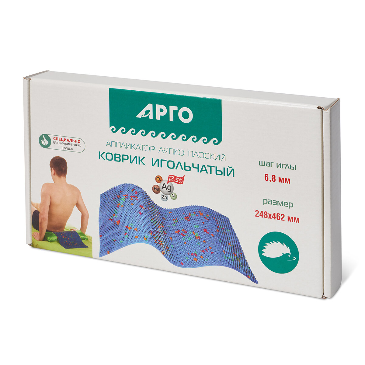 Аппликатор Ляпко «Коврик» (шаг игл 6,8 мм; размер 248 х 462 мм)