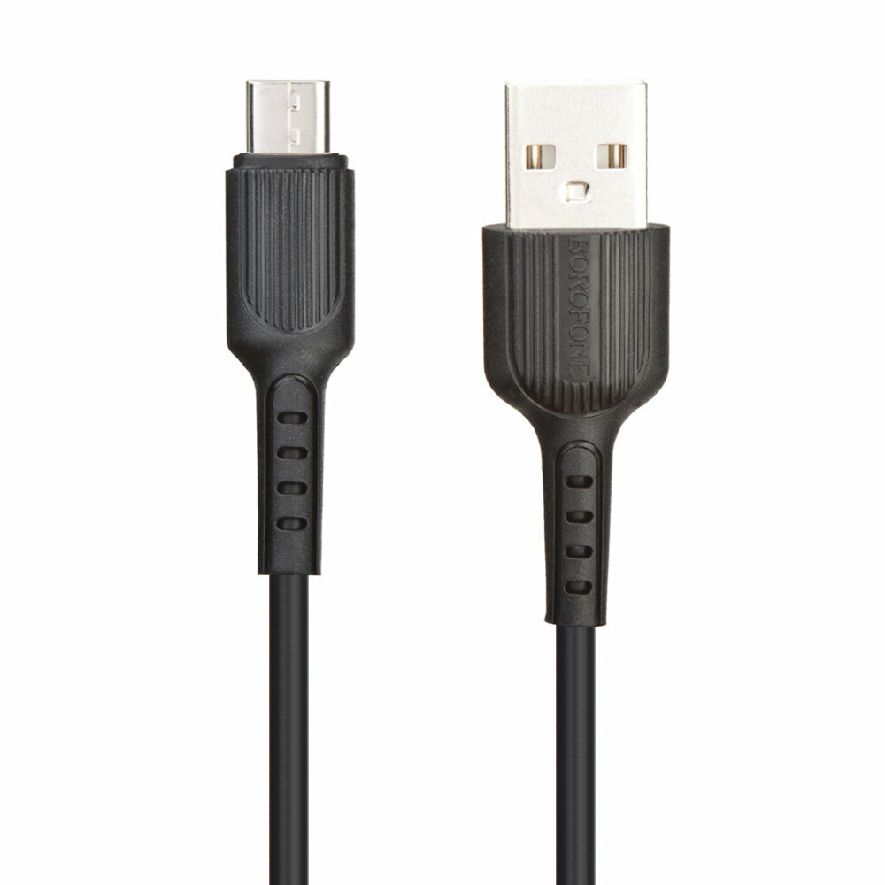 USB кабель BOROFONE BX16 Easy MicroUSB, 2.4А, 1м, PVC (черный)