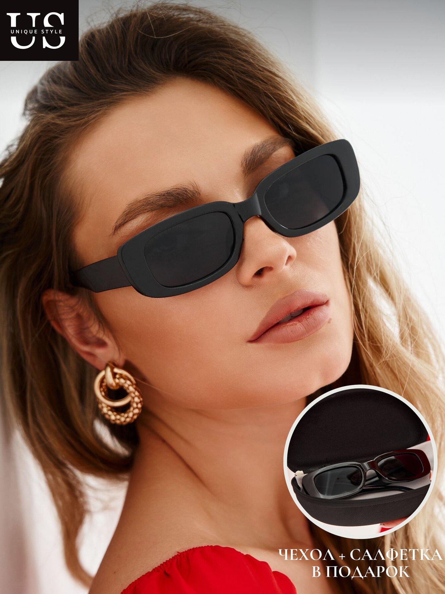 Солнцезащитные очки Unique Style, черный..