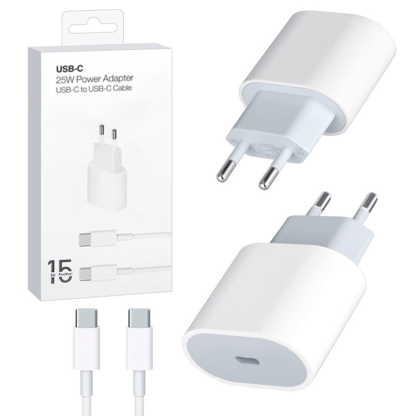 Зарядное устройство для айфон 16, 16 Plus, 16 Pro, 16 Pro Max, 15, 15 Plus, 15 Pro, 15 Pro Max / Быстрая зарядка 25W для устройств iOS
