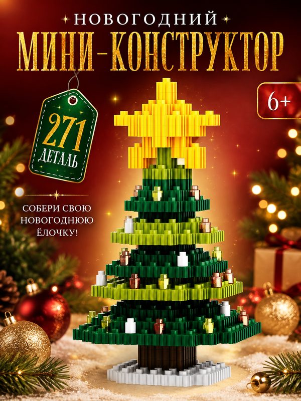 Конструктор UNICON Mini Blocks "Елочка", 271 деталь, от 6 лет