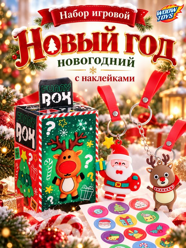 Набор игровой WOOW TOYS "Новый год", новогодний, с наклейками