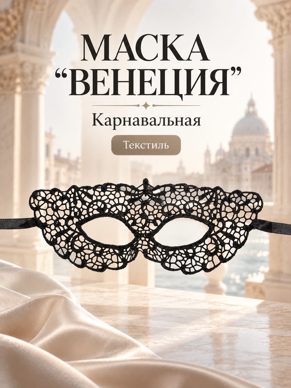Карнавальная маска Страна Карнавалия "Нежность", ажурная, текстиль