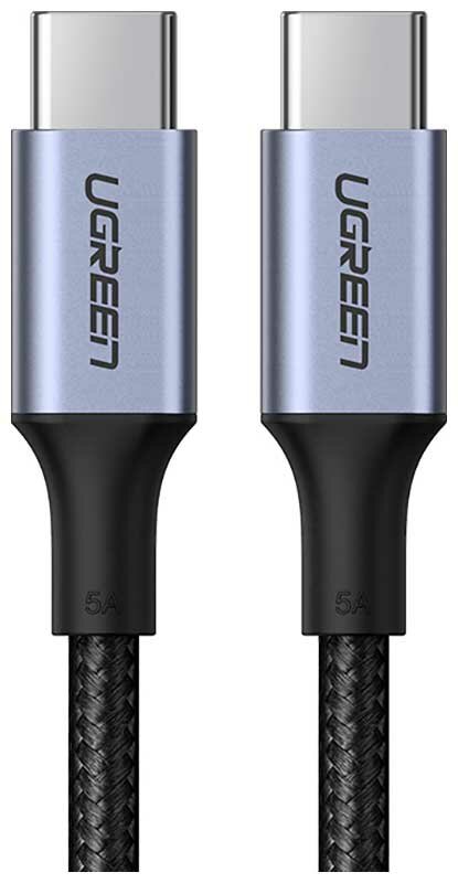 Кабель Ugreen USB C, в алюминиевом корпусе с оплеткой, черный, 2 м (70429)