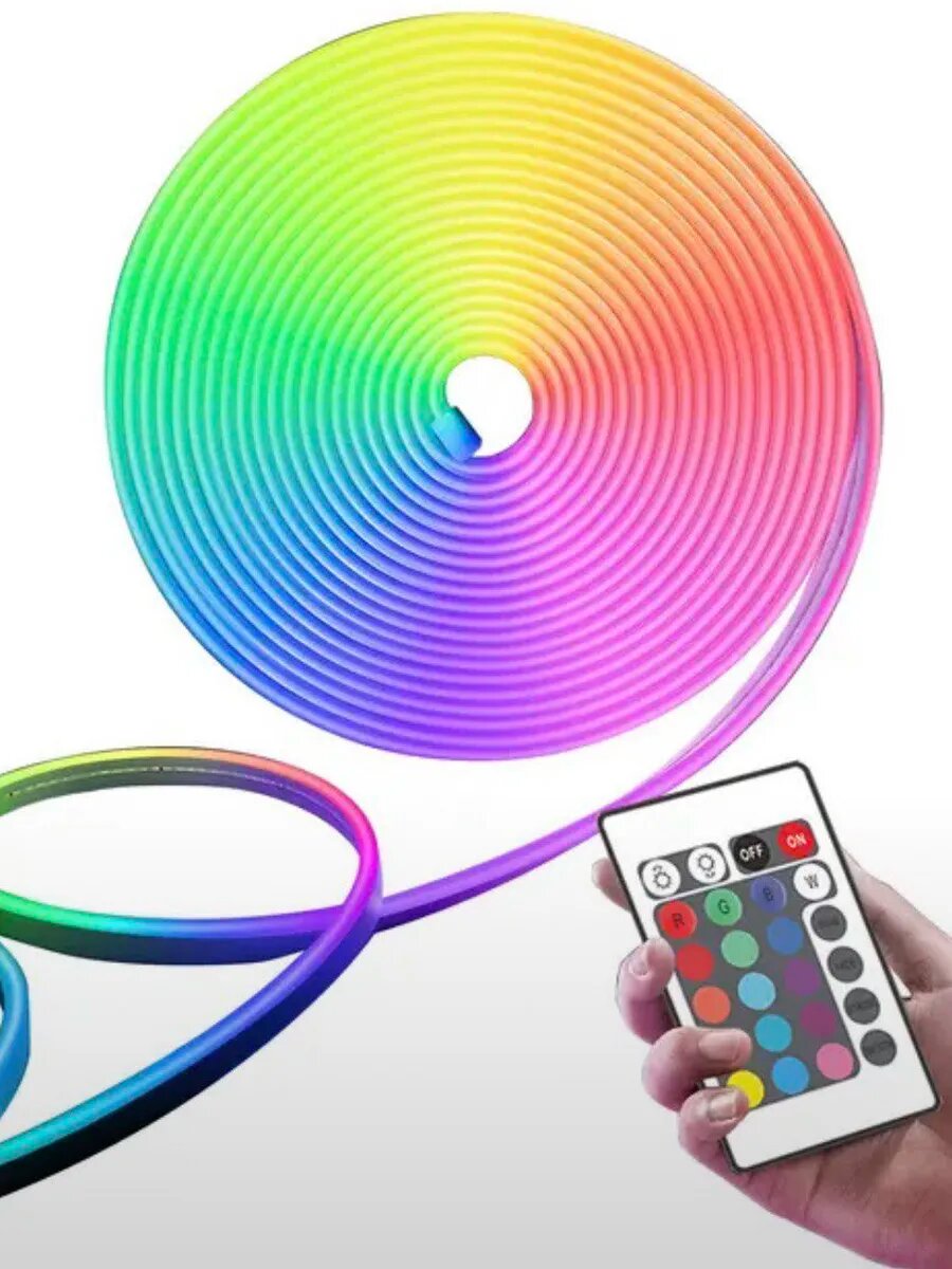 Лента RGB светодиодная 5 метров, светодиодная цветная LED лента в катушке