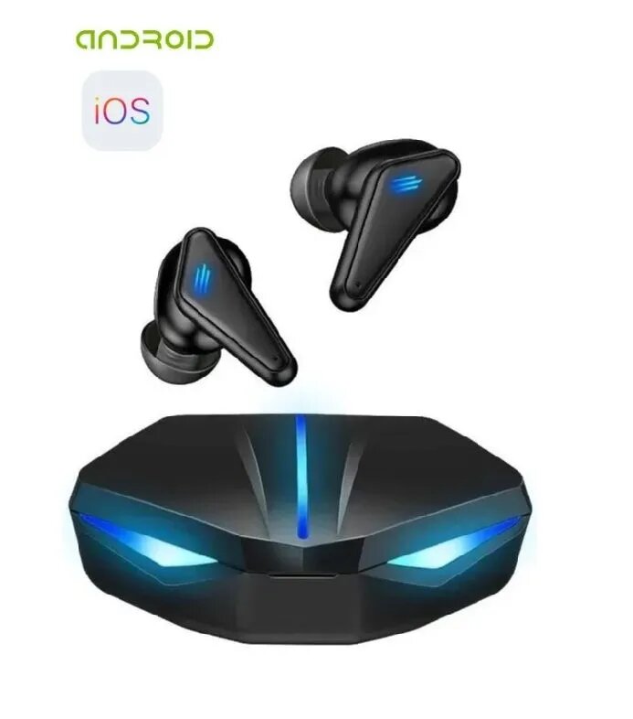 Беспроводные наушники игровые K -55. Bluetooth с шумоподавлением, беспроводным зарядным футляром