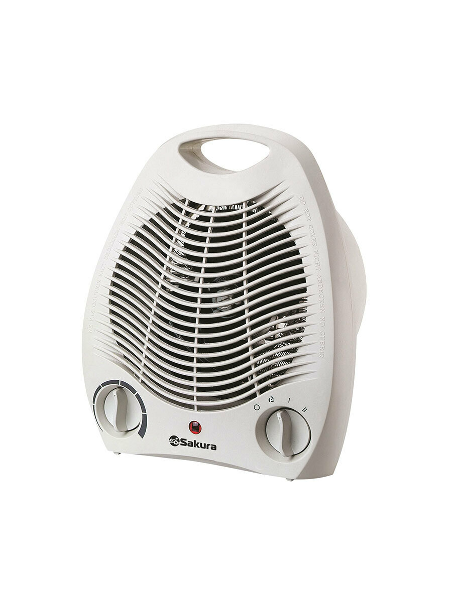 Тепловентилятор Sakura SA-0500W, спиральный нагреватель, механический, белый