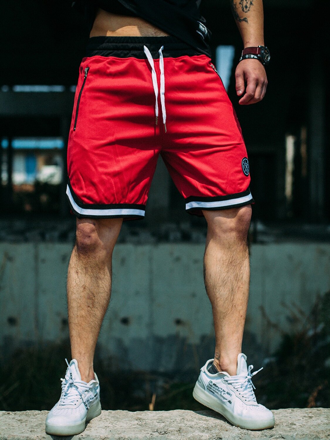 Шорты спортивные  LIVE FIT, размер XXL, красный/черный